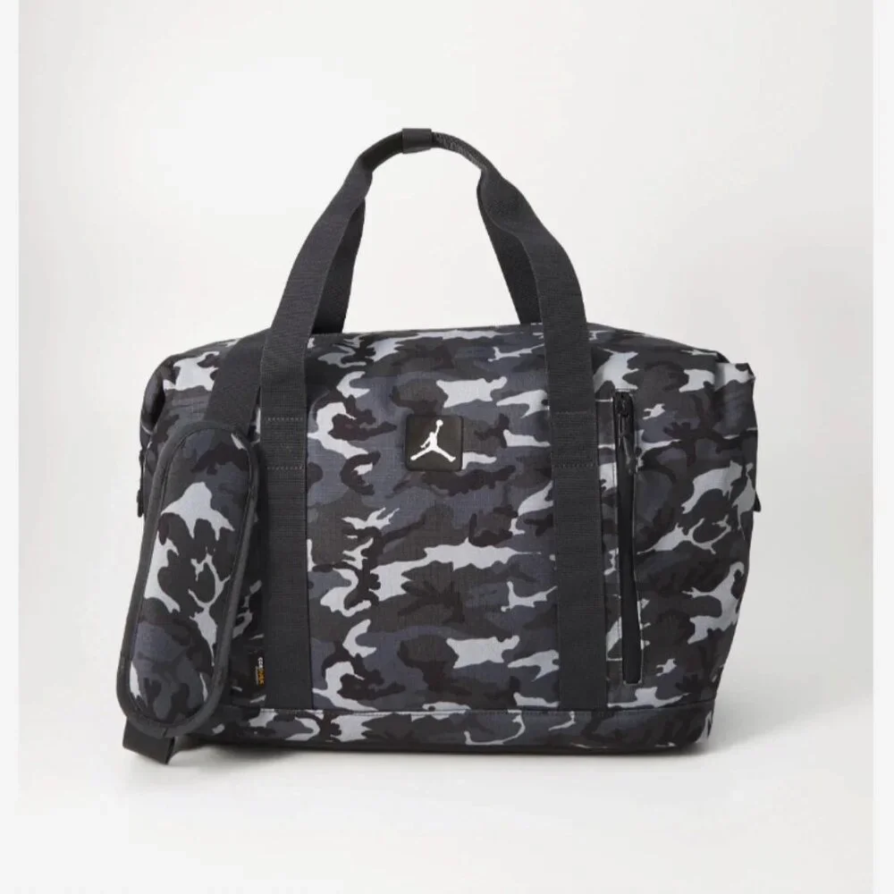 Jordan Flight Duffle Cordura Travel Training Gym Overnight Bag 40L Grey Camo